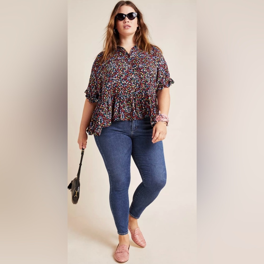 Anthropologie Maeve Mallory Ruffled Blouse